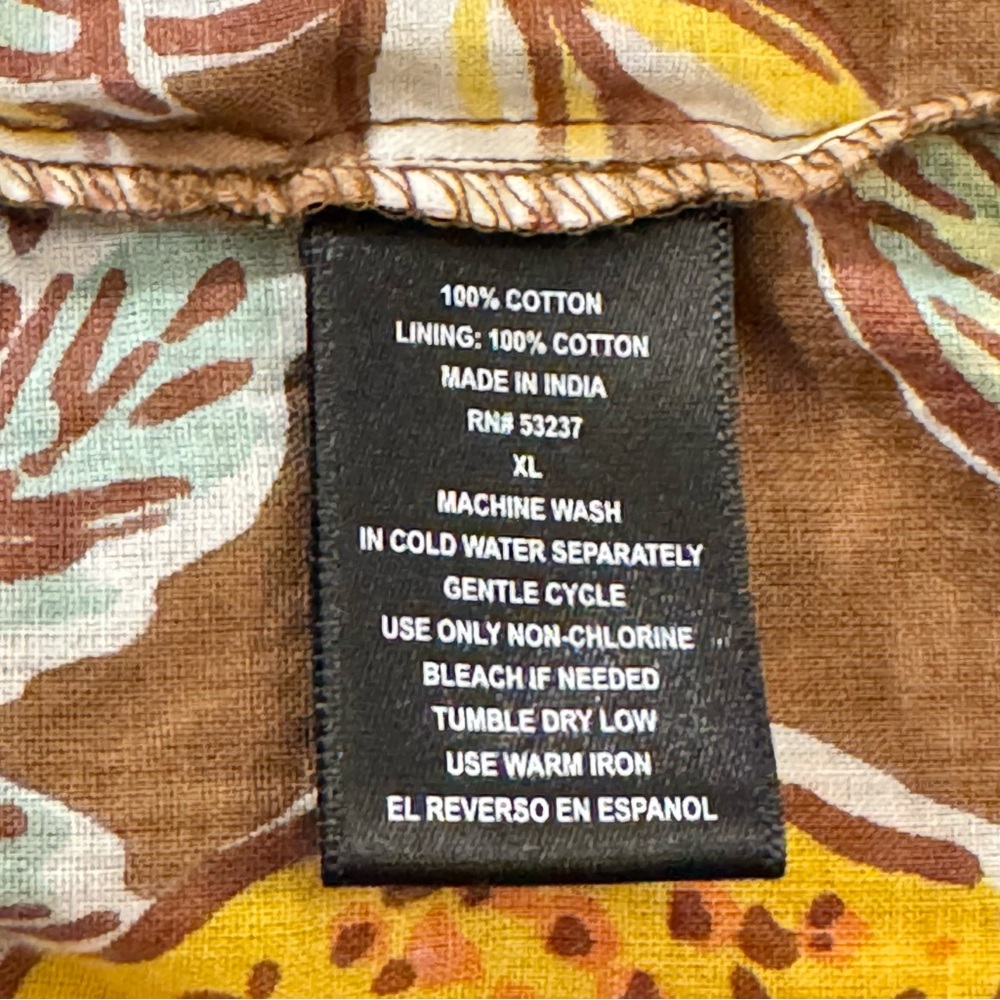 Sleeveless Brown Tropical Print Midi Dress - Multicolor - Picture 9 of 9